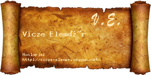 Vicze Elemér névjegykártya